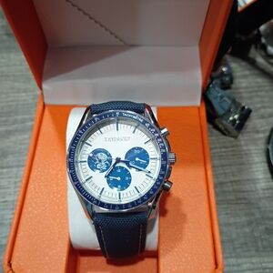 Blue and White Watch with Chronograph